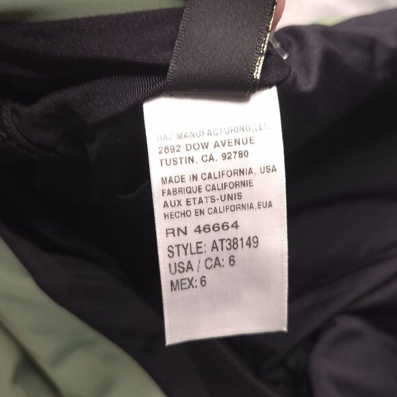 Athena Olive Hi-Neck Halter Crop Tankini Top 6 Gold Bead Accents Swimwear - Picture 4 of 5